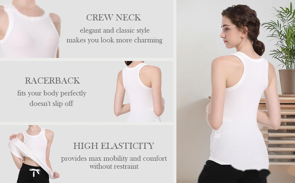 Soft and high elastic women's rib vest Yoga sports shirt sleeveless vest detail