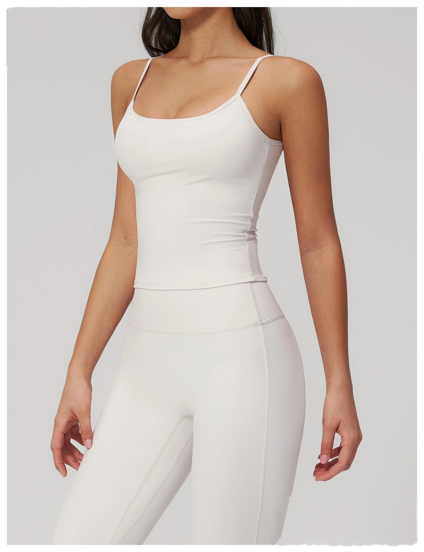 Custom Women's Brushed Fabric Fitted Tank Top Soft Slim Sports Vest for Yoga Running Workout detail