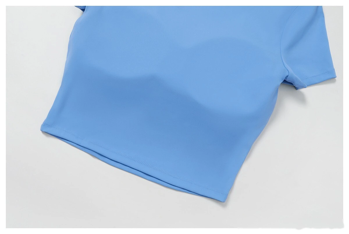 Custom-made V-neck slim yoga outdoor running T-shirt for women with contrast edge yoga clothes detail