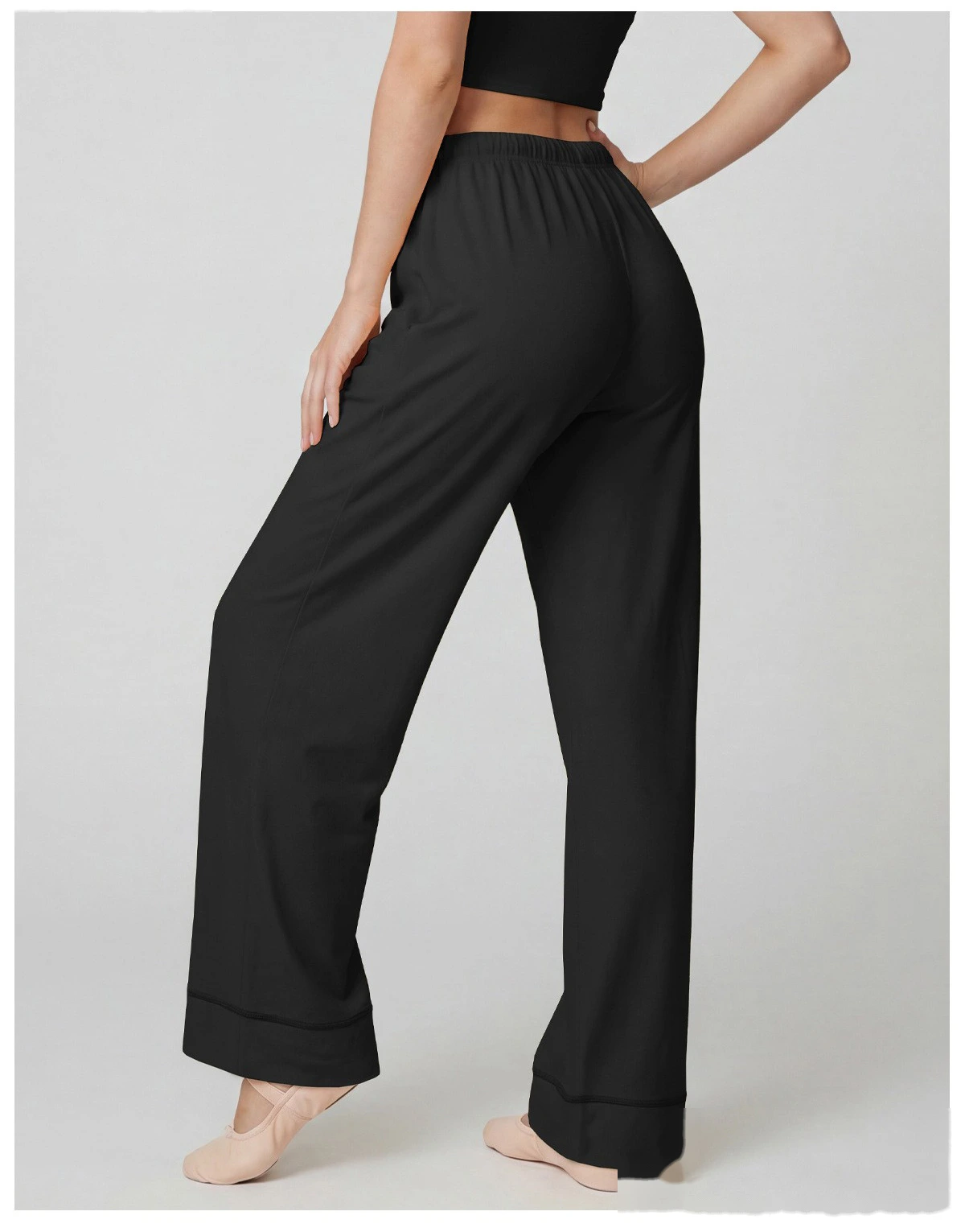 Custom Summer Thin Yoga Pants, Quick Dry Hip Lifting Straight Wide Leg Workout Pants for Pilates Training detail