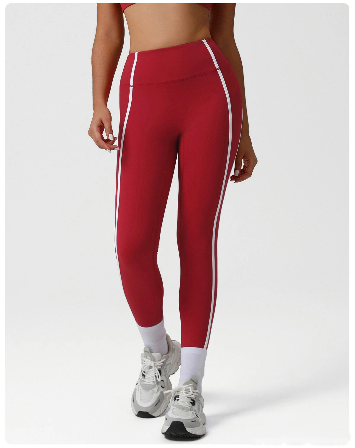 Custom-made high-waist sports tights Naked feeling yoga pants hip high elastic running fitness pants. detail