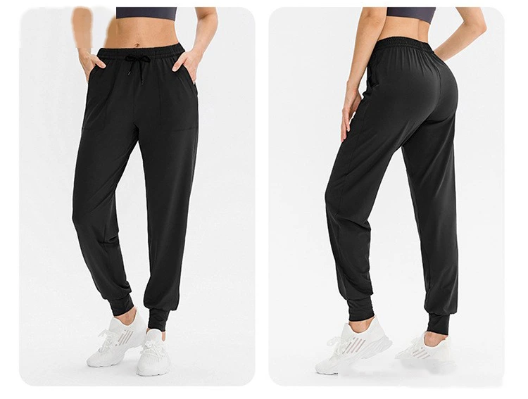 Customized women's elastic leisure sports elastic leg pants running fitness pants loose yoga pants detail