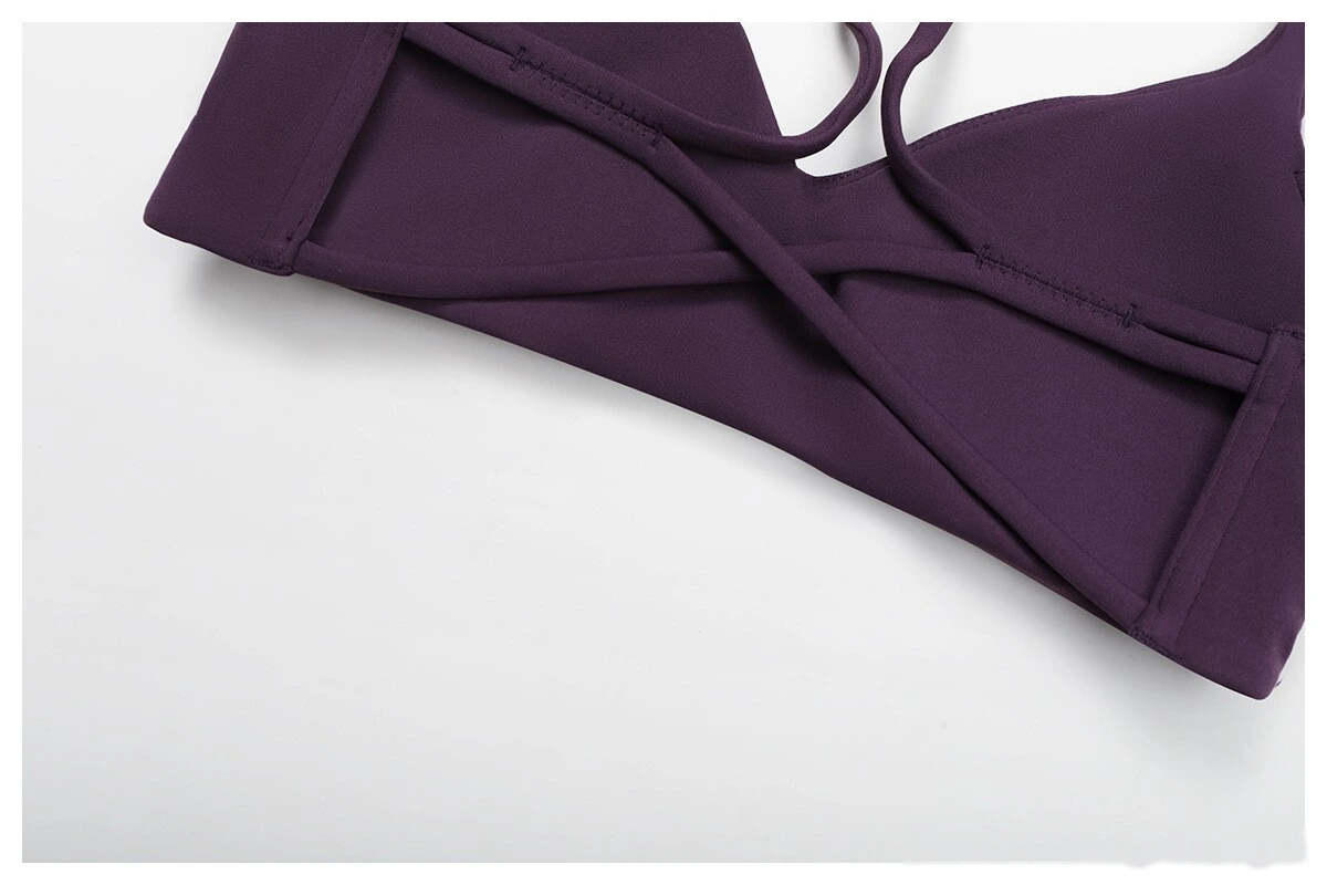 Customized yoga bra quick-drying cross-back high-strength fitness clothes leisure running sports bra detail