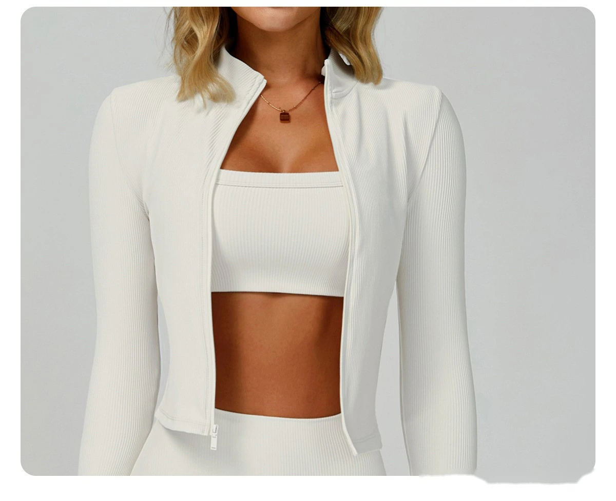 Custom-made stand-up collar slim yoga coat slim outdoor coat running fitness coat detail