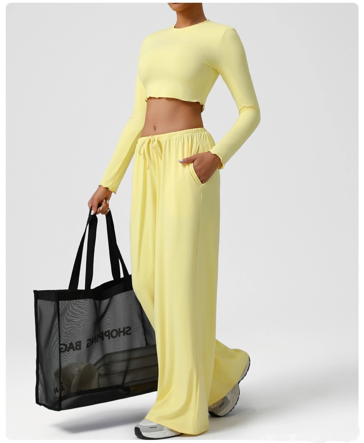 Customize the new yoga fitness suit skin-friendly breathable short slim slimming sports long sleeve T-shirt. detail