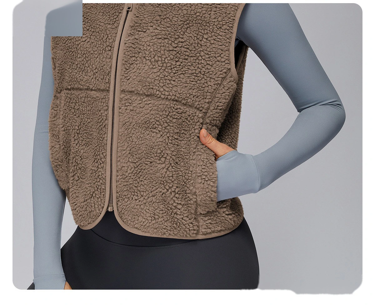 Customized velvet warm sports vest outdoor running fitness sleeveless vest vest detail