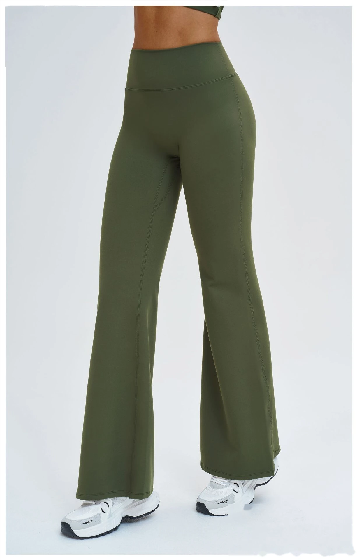 Custom High-Waisted Wide-Leg Yoga Pants - Women's Slimming Flare Outdoor Running Sports Trousers detail
