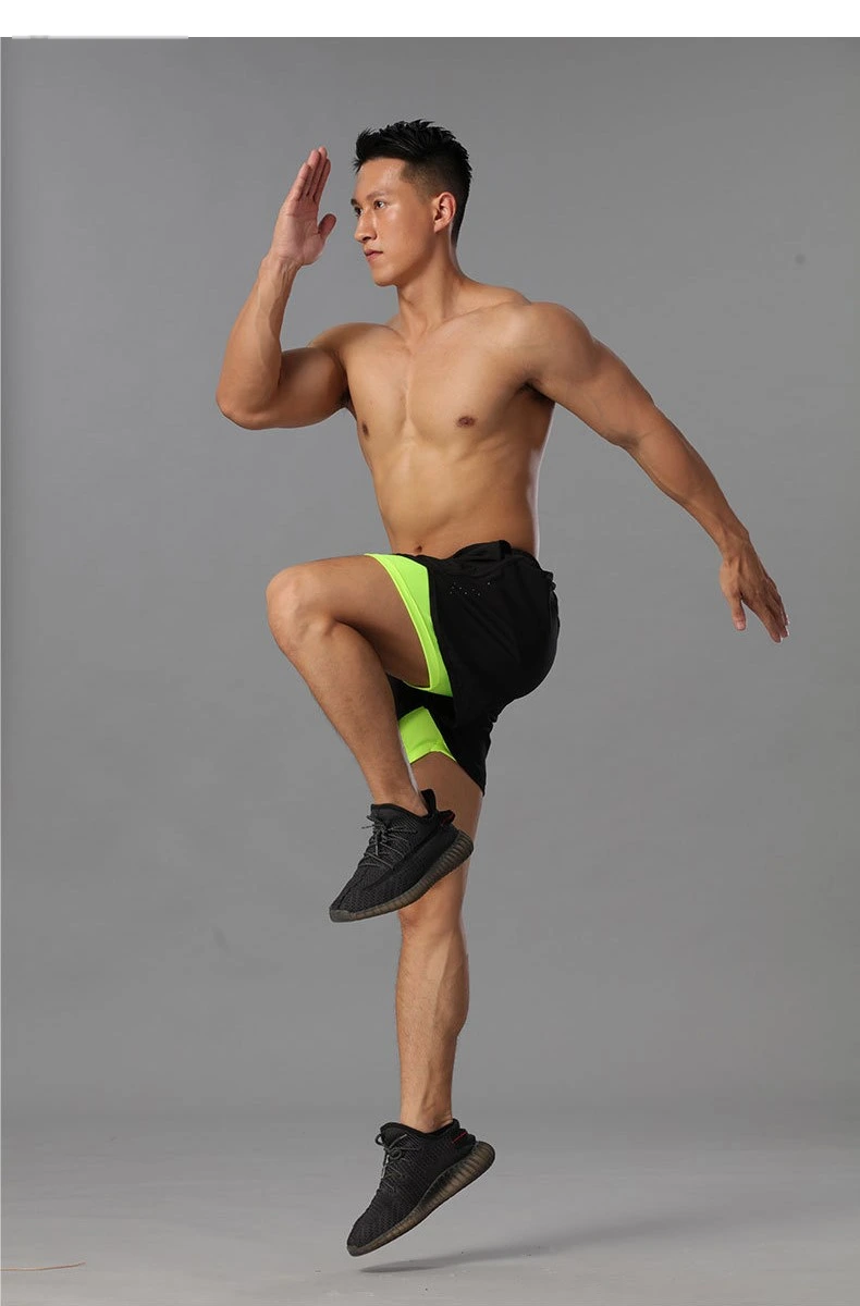Sports 2 in 1 marathon training running quick dry loose athletic shorts detail