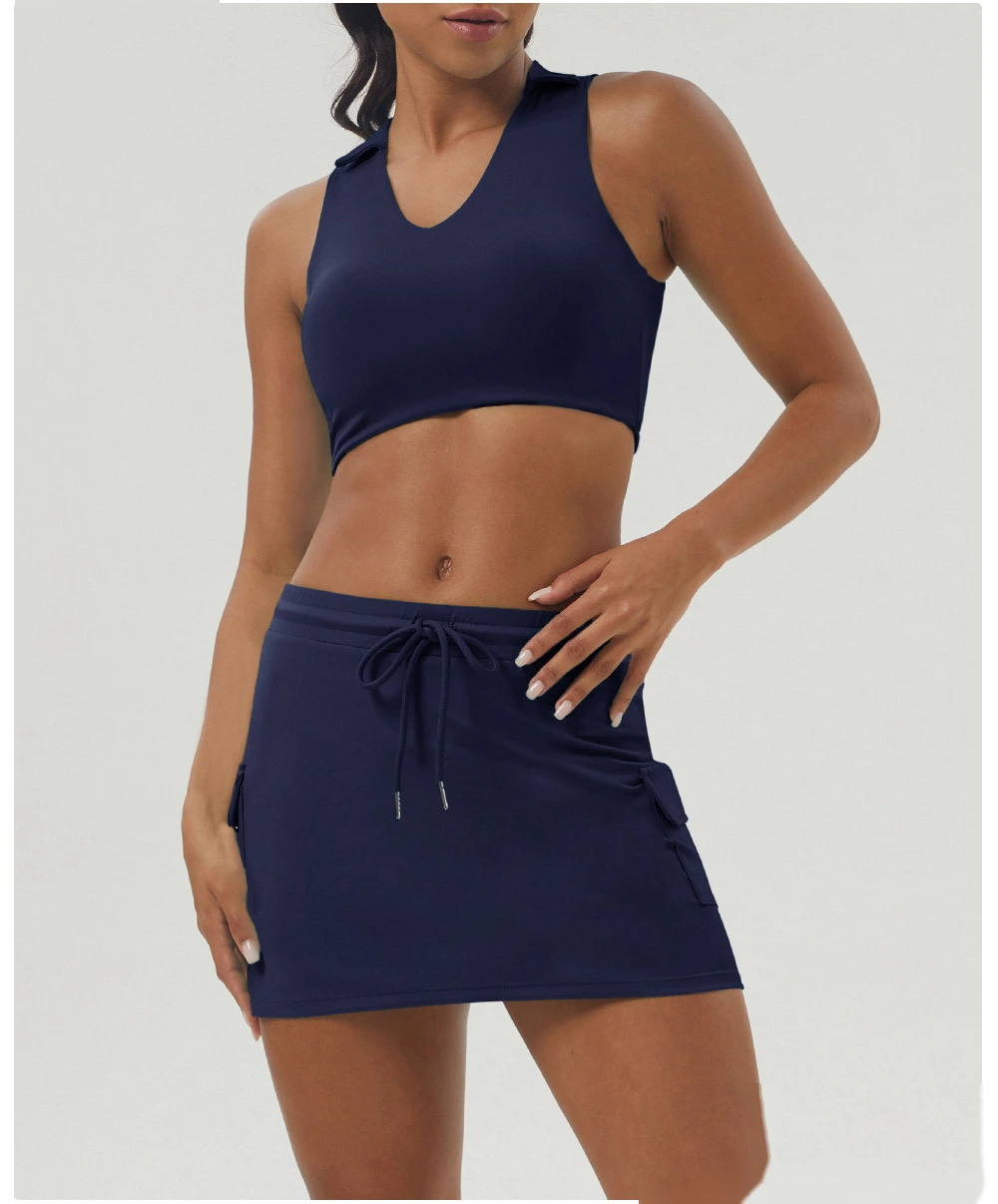 Tennis skirt sports and leisure suit nude yoga clothing fitness suit outdoor tennis suit female detail