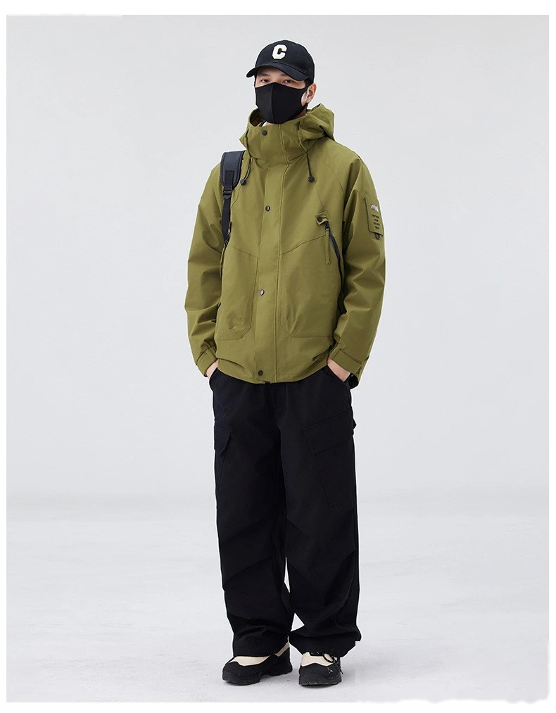 Customized jacket down three-in-one men's windproof waterproof fleece liner coat mountaineering suit detail