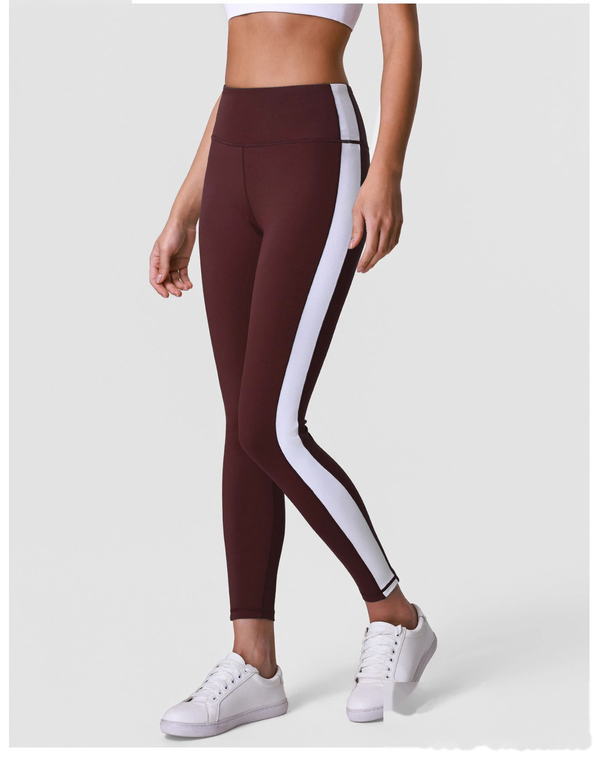 Women’s Custom Color Block Running Pants High Waist Tummy Control Butt Lifting Yoga Fitness Leggings detail