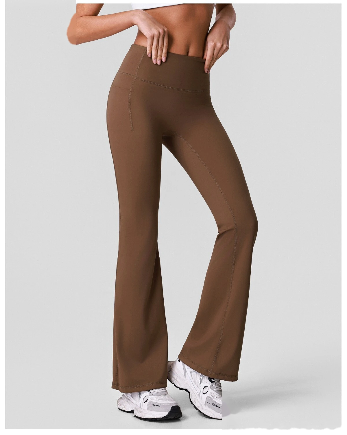 Women’s High Elastic Slim Fit Flared Yoga Pants Quick Dry Outdoor Workout Fitness Leggings detail
