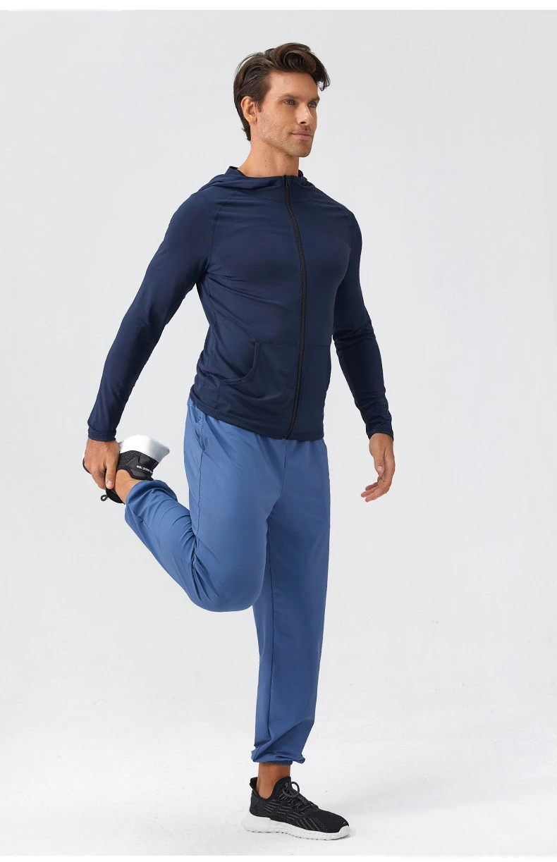 Customized fitness clothes long sleeve quick-drying running men's coat for autumn and winter sports detail