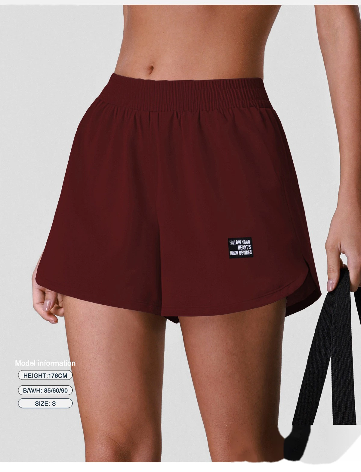 Women's Anti-Exposure Yoga Shorts with Liner, Summer Quick Dry Sports Tennis Running Fitness Pants detail