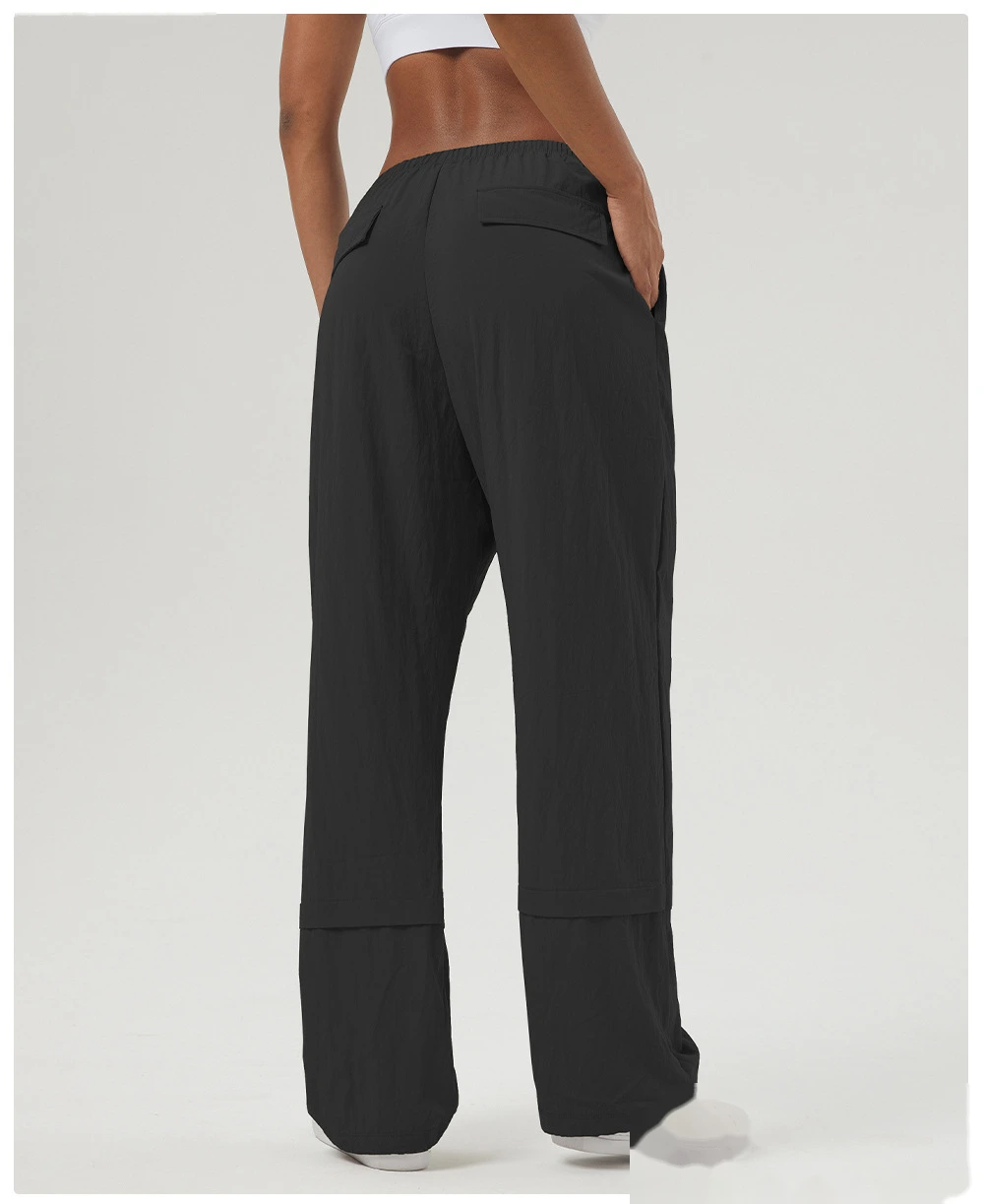 Custom-made loose casual overalls women's high-waisted leg straight pants autumn and winter outdoor sports pants detail
