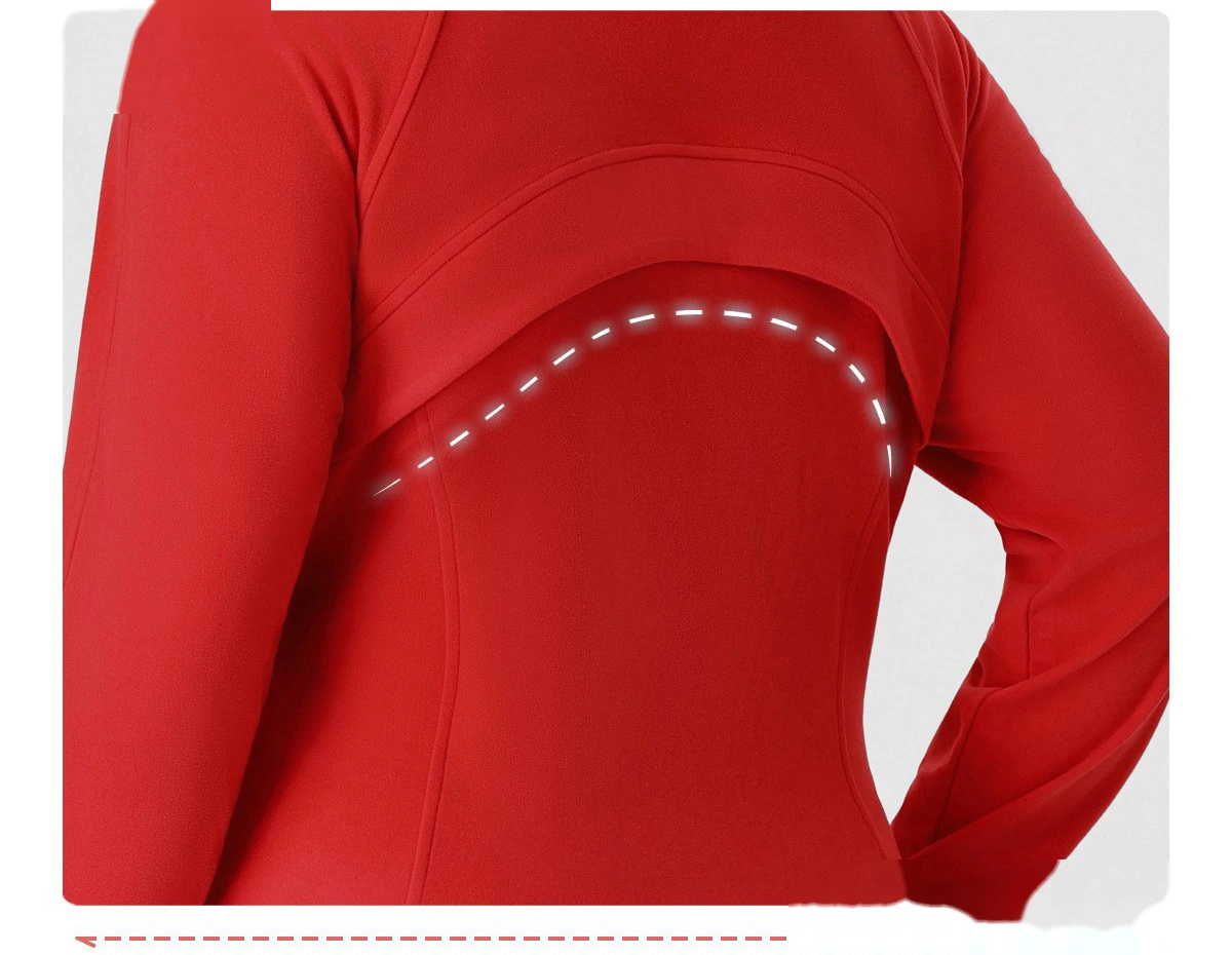 Custom Plus Size Slimming Fleece Sports Jacket for Women - Warm Figure-Hiding Stand Collar Plush Yoga Outerwear detail