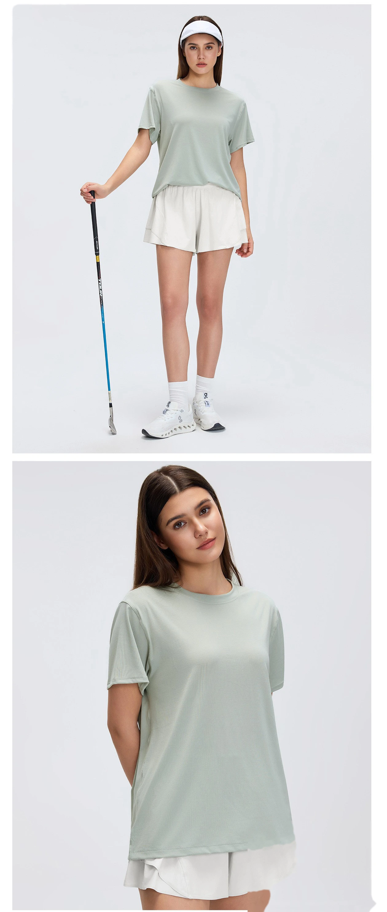Custom Loose Short‑Sleeve Yoga & Fitness T‑Shirt for Women, Factory Direct Sales, Support Custom OEM/ODM detail
