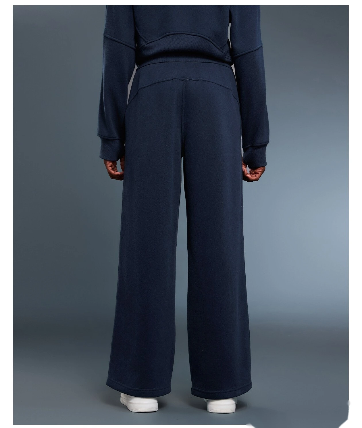 Customized autumn and winter plus velvet thick straight wide-leg pants loose warm sports pants detail