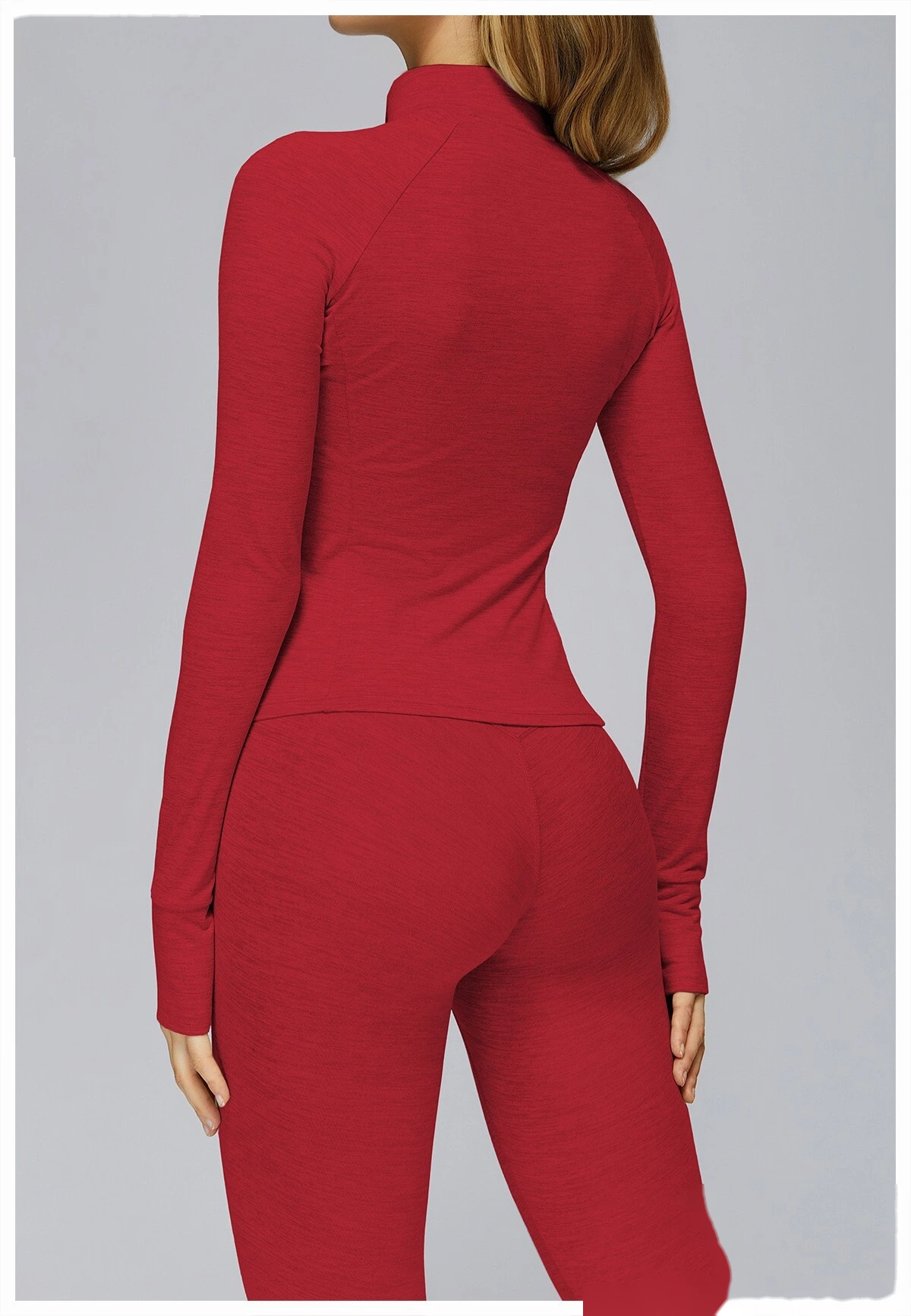 Customized long sleeve jacket zipper pocket quick-drying tight top outdoor sports running fitness jacket detail