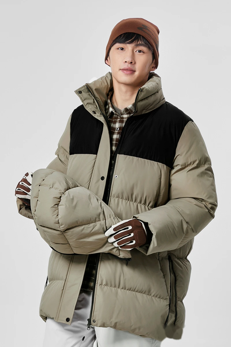 Customize winter men's and women's windproof warm contrast fashion cotton-padded coat. detail