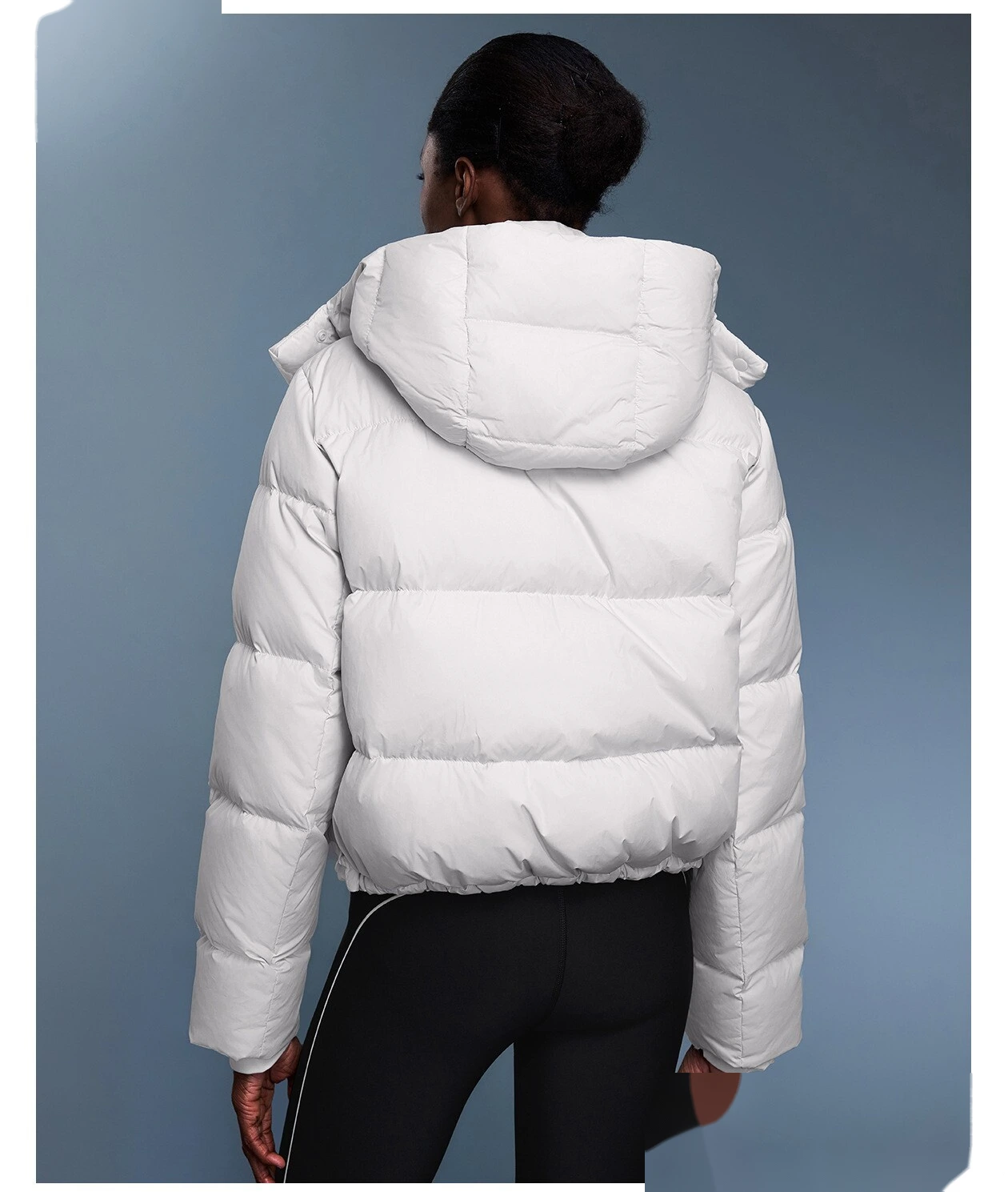 Customize the new winter detachable hooded thick warm loose fashion coat down jacket women. detail