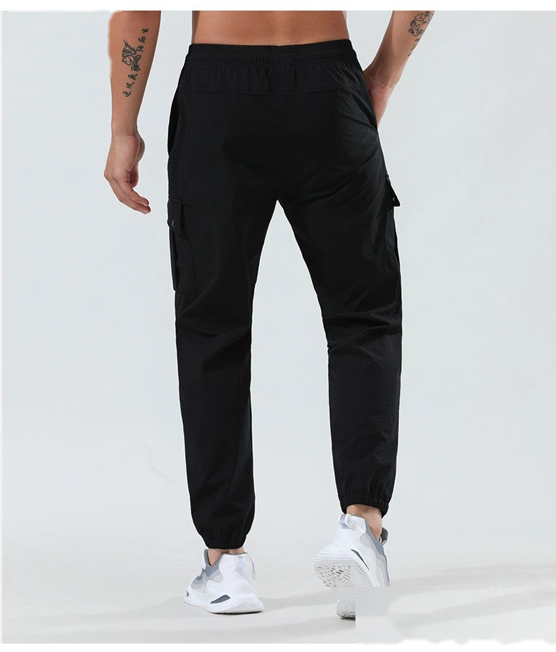 Customized sweatpants men's outdoor winter quick-drying pants elastic leg fitness and leisure overalls pants detail