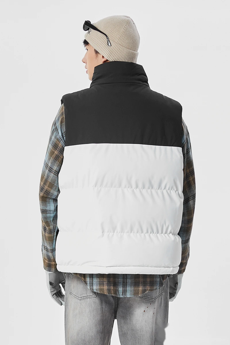 Customized fashion waterproof and warm cotton-padded jacket down jacket vest for men and women detail