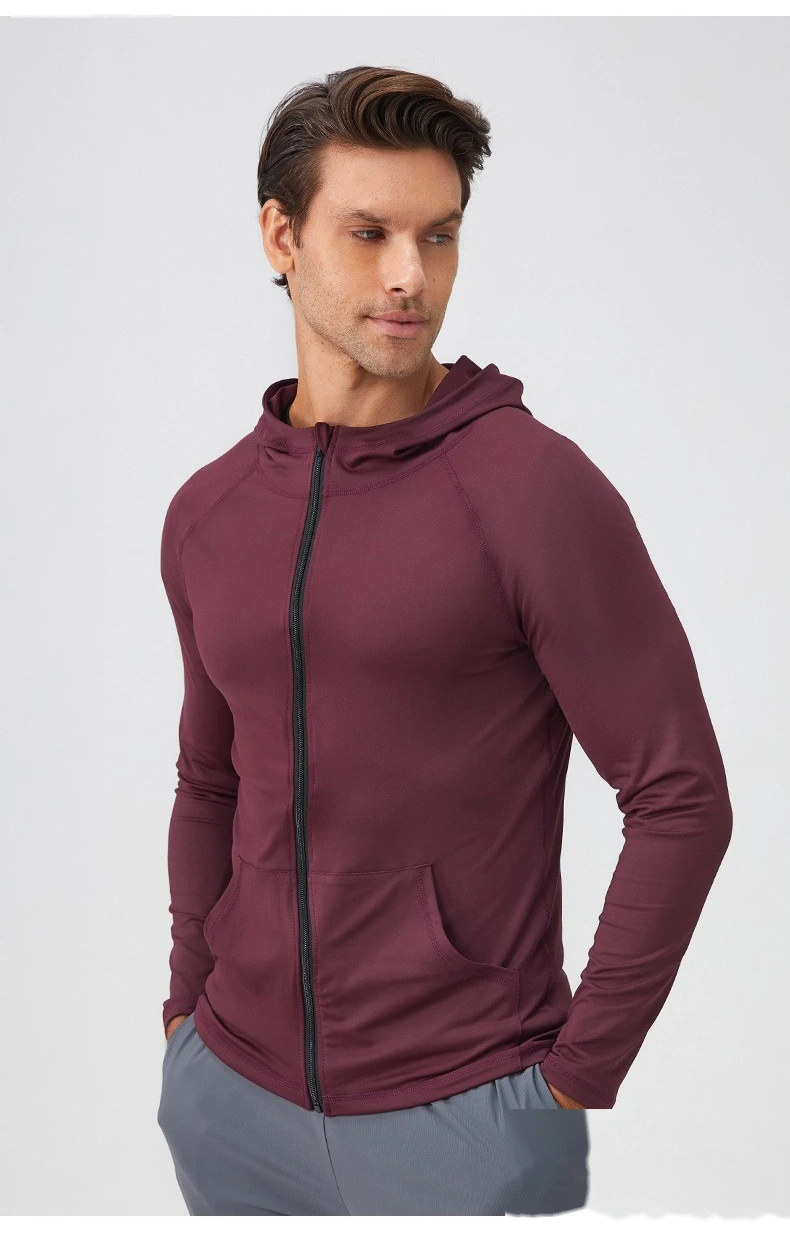 Customized fitness clothes long sleeve quick-drying running men's coat for autumn and winter sports detail