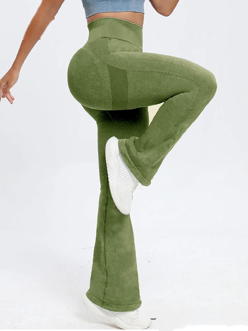 Custom sports scrub tight yoga pants running high waist trumpet fitness pants detail