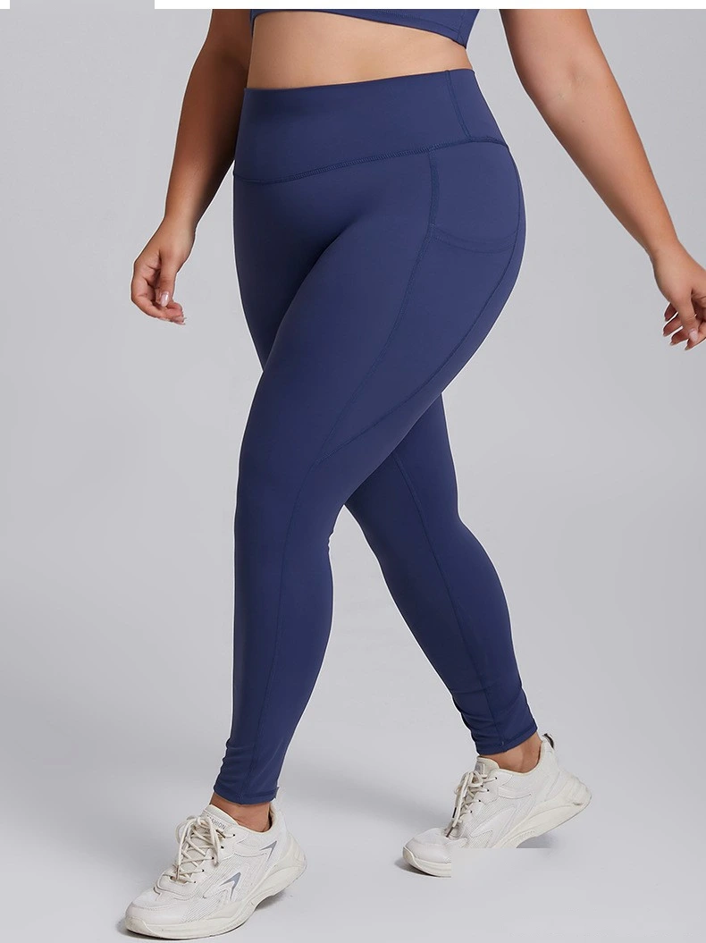 Customized plus-size fitness suit female high waist nude tight sports suit high elastic yoga suit two-piece suit detail
