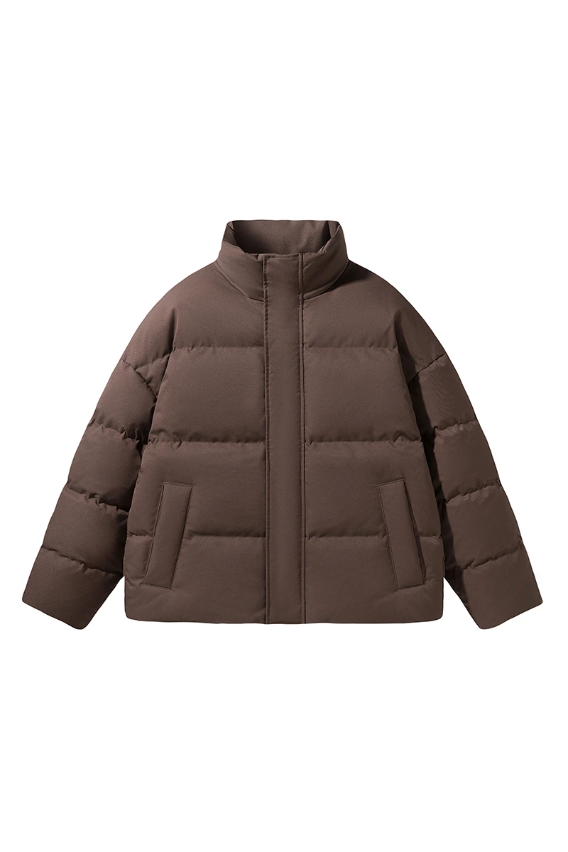 Customized men's and women's winter fashion warm cotton-padded down jacket coat detail