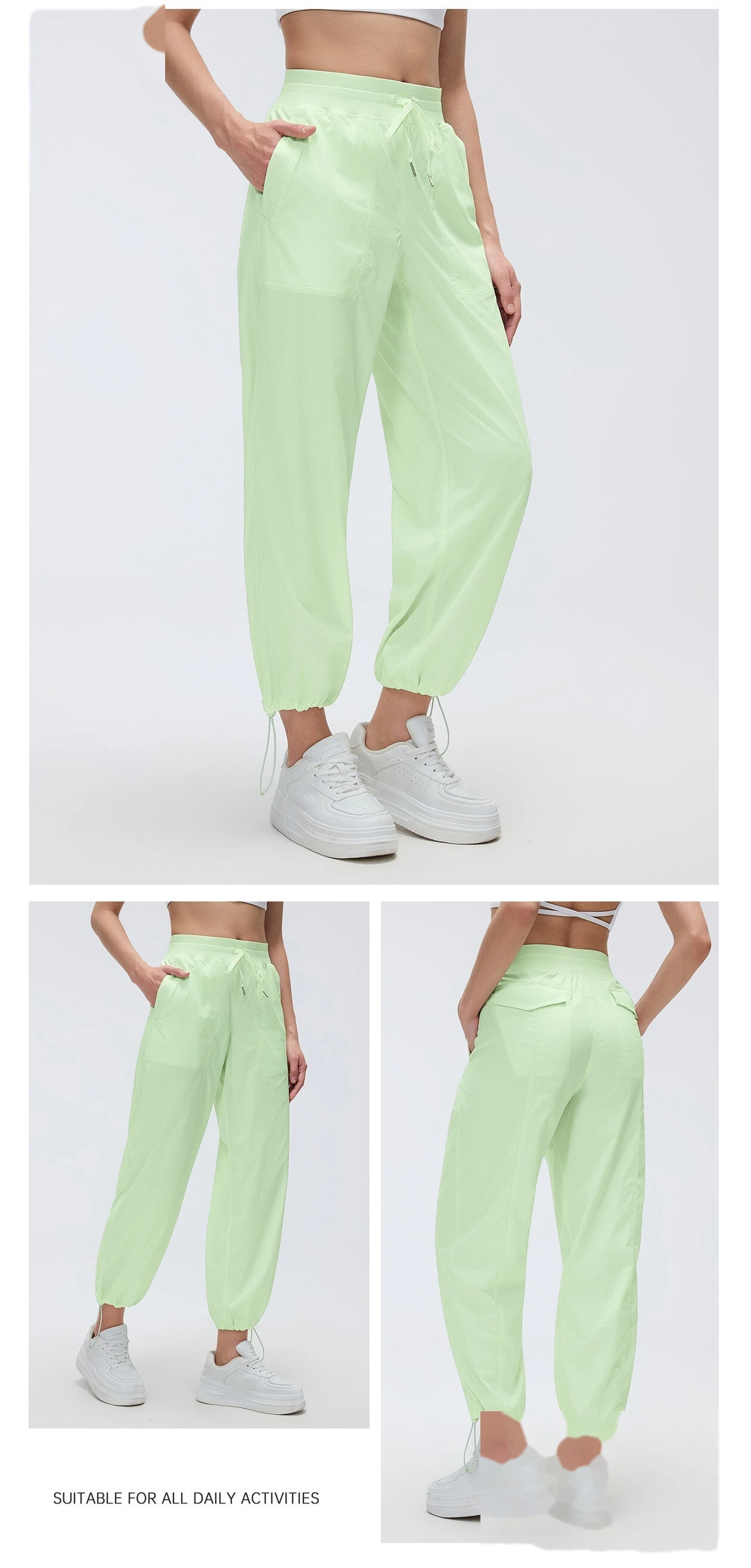 Custom Women's Lightweight Quick Dry Athletic Pants Loose Fit 2-Wear Joggers Sweatpants for Workout Running detail