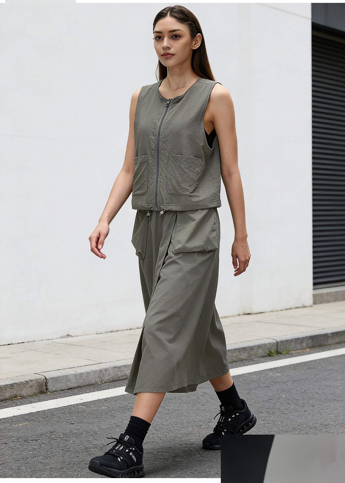 Bulk Custom Cargo Sports Skirt - Women's Water-Repellent Big Pocket Casual Outdoor Midi Skirt detail