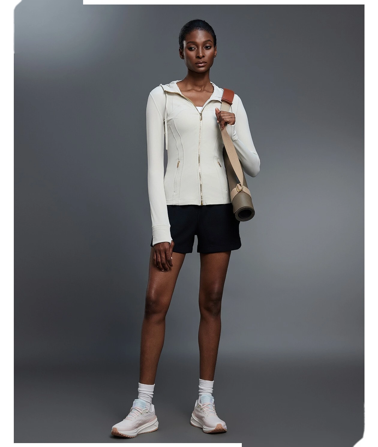 Custom Women's Yoga Jacket, Slim-Fit Hooded Cardigan, Long Sleeve Running & Fitness Outerwear detail