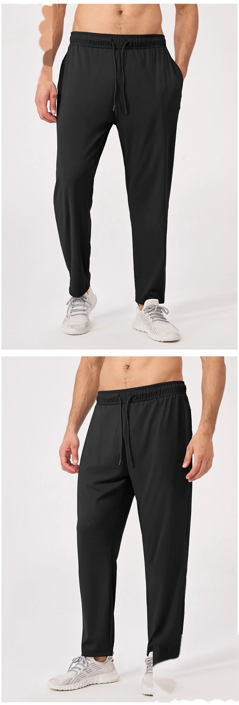Men’s Loose Athletic Long Pants Breathable Quick Dry Fitness Running Pants with Slant Pockets Outdoor Sportswear detail