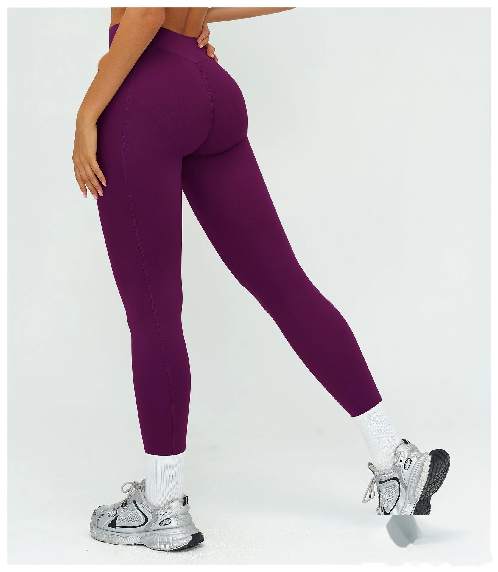Women's Customizable High-Waisted Yoga Pants - High-Stretch Tight Slimming Long Leggings for Outdoor Running & Fitness detail
