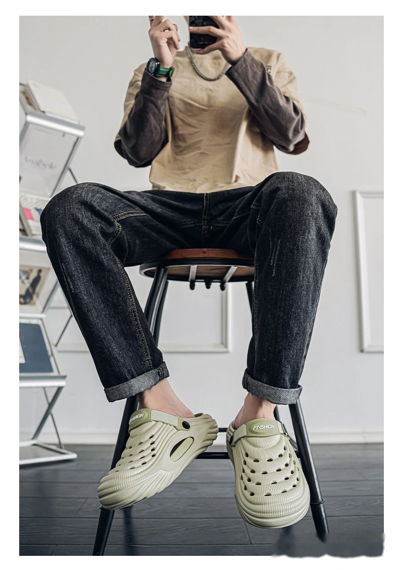 Custom-made hole shoes men's outdoor sports non-slip smelly feet platform sandals and slippers. detail