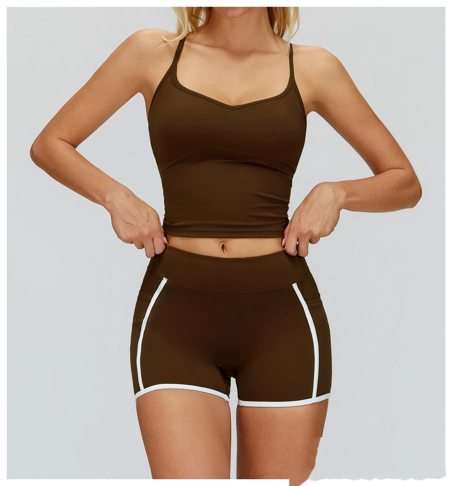 Custom Naked-Feel Yoga Tank Top - Women’s Cross Back Tight Sports Bra for Running Fitness detail