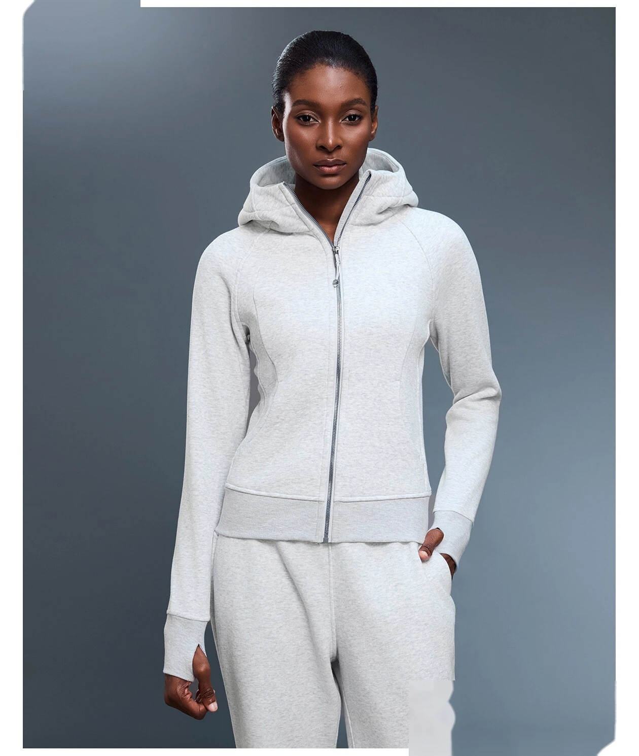 Customized autumn and winter yoga coat Long sleeve slim slimming plus velvet sweater coat. detail