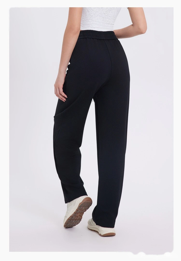 Custom-made women's comfortable underwear thickened high waist straight wide leg sports casual pants detail