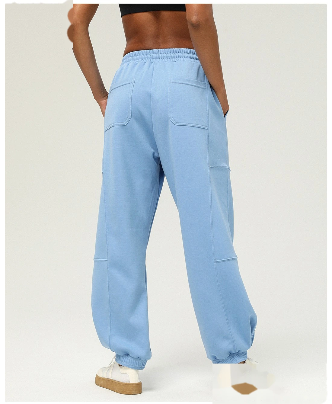 Custom sports loose leg pants new pocket leisure pants running yoga pants outdoor fitness pants detail