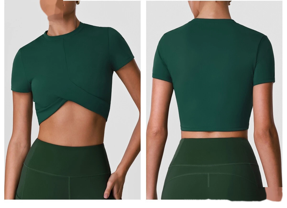 Women's Custom Waist Slimming Slim Fit Sports Fitness Short Sleeve, Casual Short Length Outdoor Yoga Top T-Shirt detail