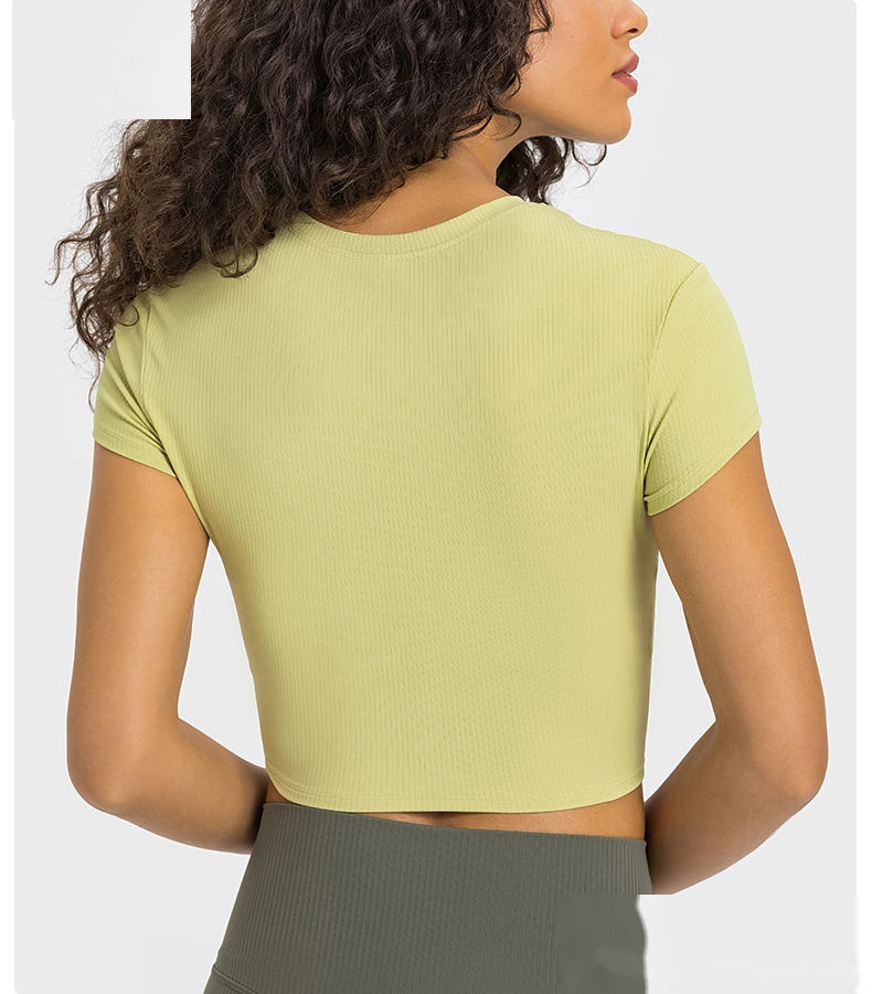 Quality Custom sports shirt sexy navel short yoga short sleeve T-shirt Manufacturer detail