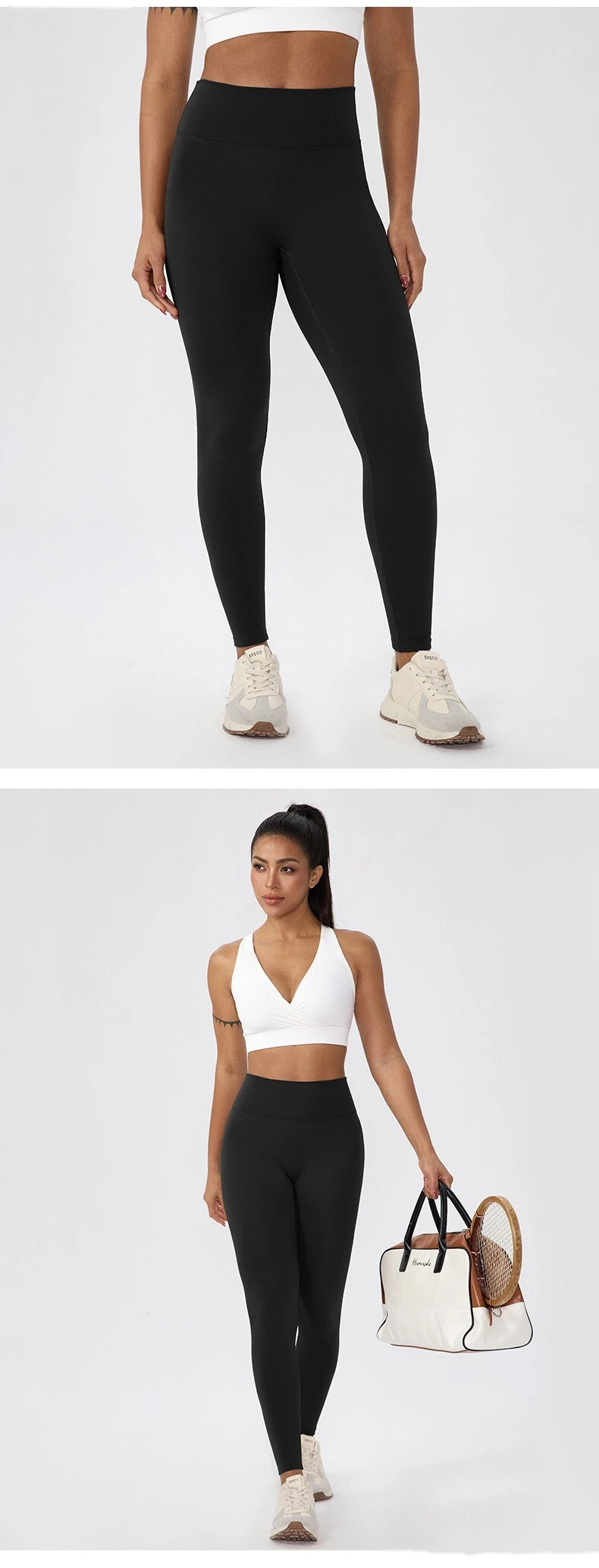 Customizable Women's Warm Yoga Pants | European Style, Peach Hip Lifting, Fleece-Lined for Running & Fitness detail