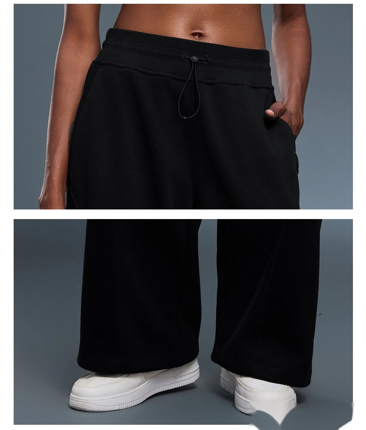 Customized autumn and winter cashmere casual pants women's warm leg-binding sweatpants loose sports pants - allni detail