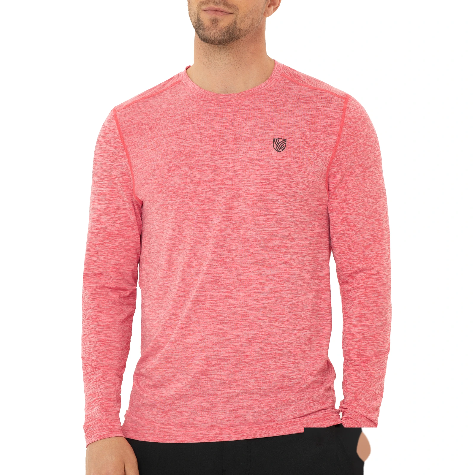 UPF outdoor men's running fitness training sunscreen quick-drying breathable round neck long sleeve T-shirt detail