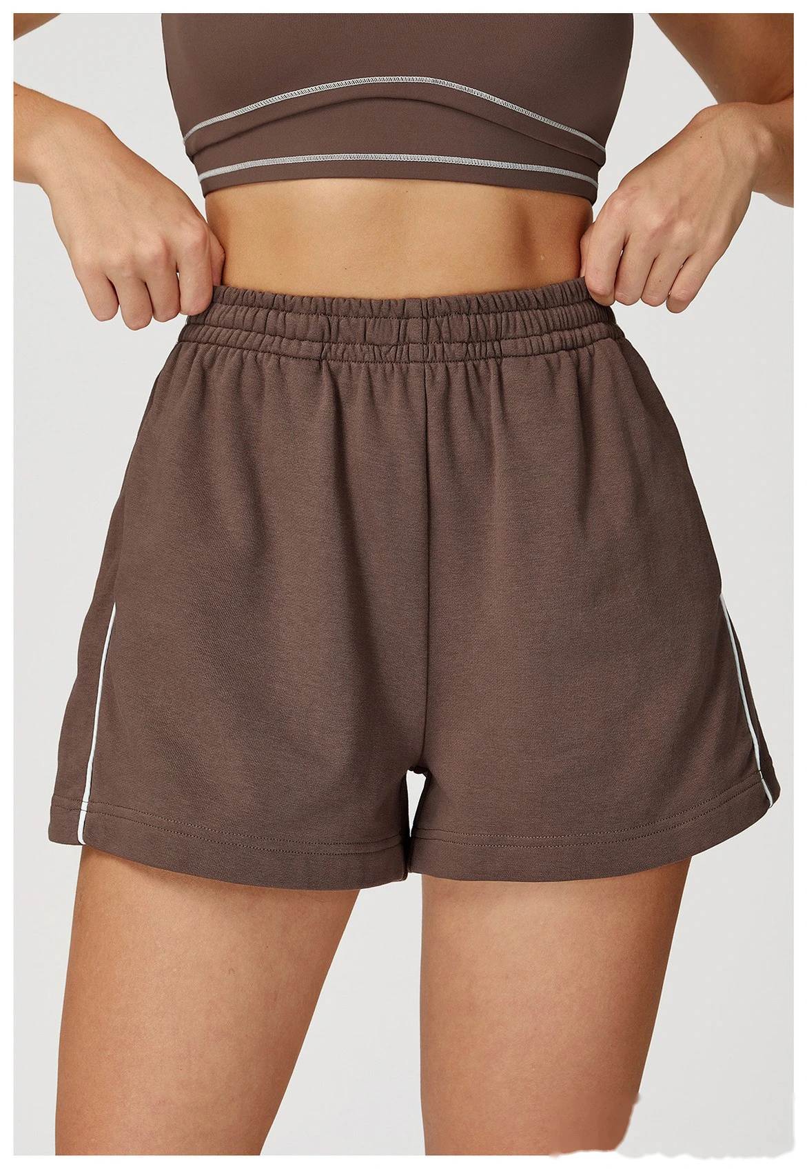 Customized contrast sports shorts, high waist, loose pocket pants, outdoor leisure and comfortable shorts. - allni detail