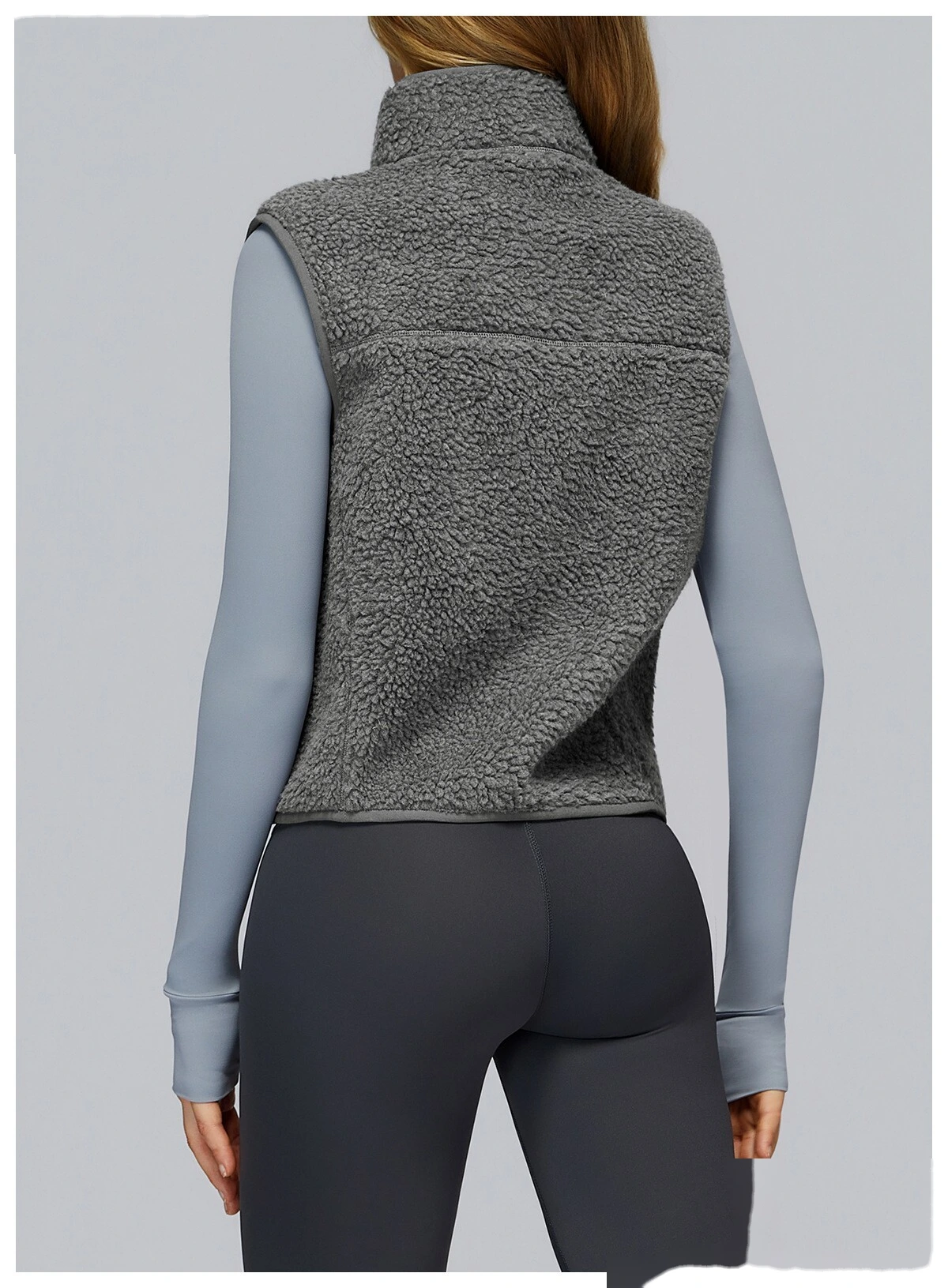 Customized velvet warm sports vest outdoor running fitness sleeveless vest vest detail
