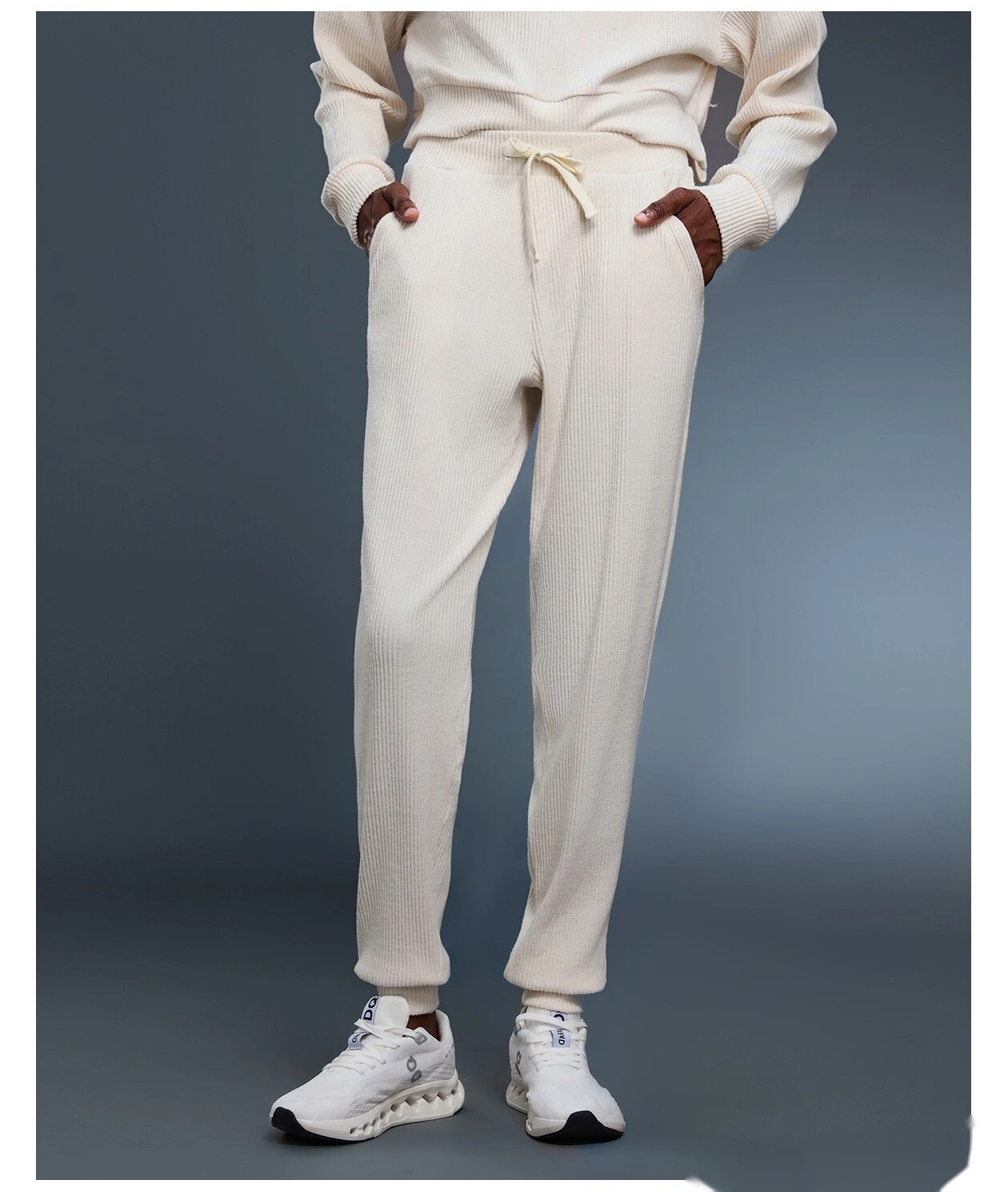 Customized high waist drawstring leg pants women's loose drape breathable casual pants running sweatpants detail