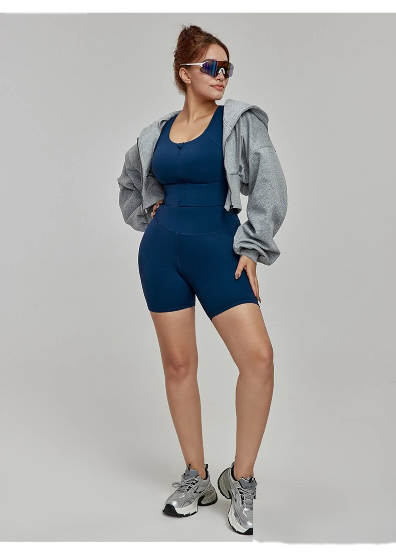 Yoga shorts women's 3-point pants high waist tights plus size sports shorts detail